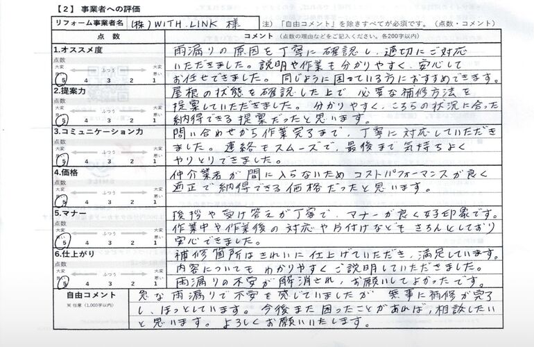 西川様アンケート